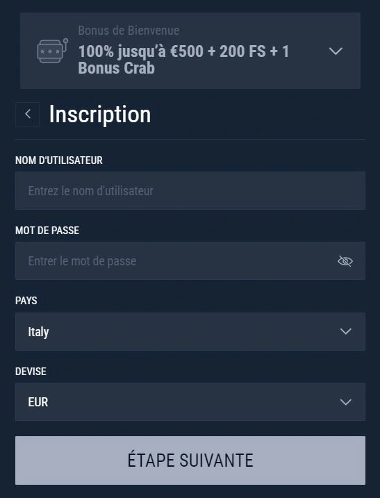 Inscription Rabona Casino